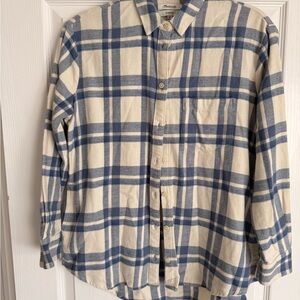 Madewell Blue and Cream Checkered Shirt